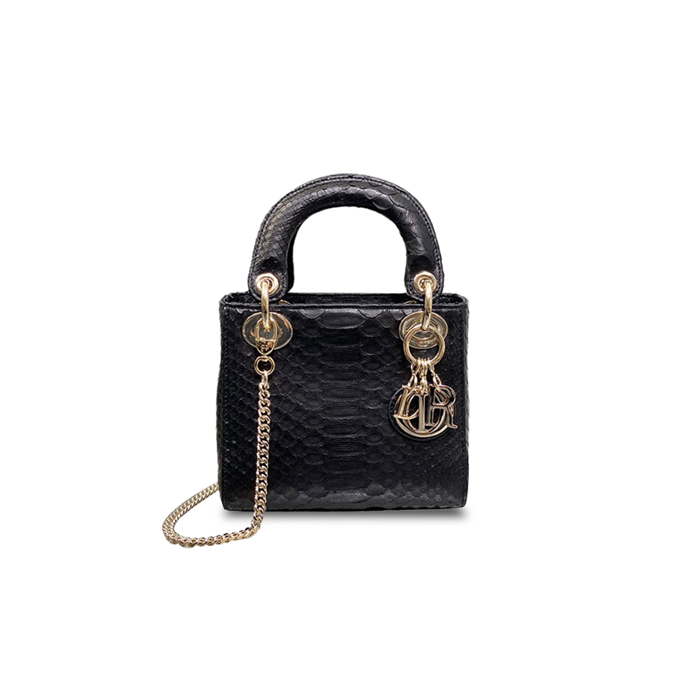 DIOR SNAKESKIN MINI LADY DIOR BAG  (17*15*7cm)